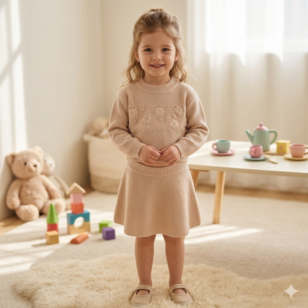 G11130TOD: Girls True Bubble Knit Jumper & Skirt Outfit (2-4 Years) G11130TOD: Girls True Bubble Knit Jumper & Skirt Outfit (2-4 Years)